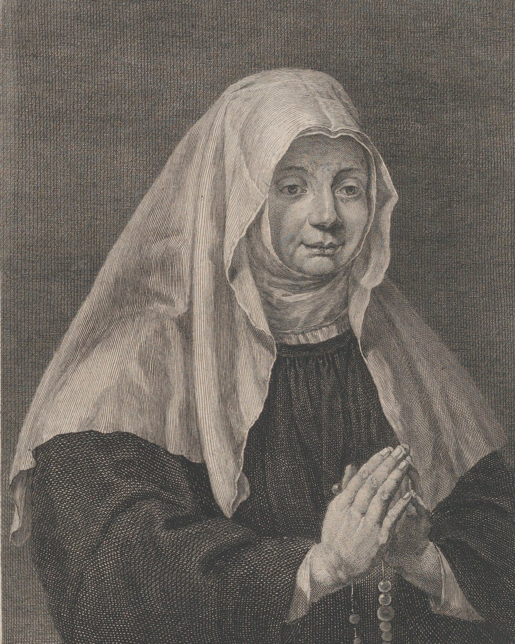 Portræt af en bedende nonne, ca. 1771. af Carl Guttenberg