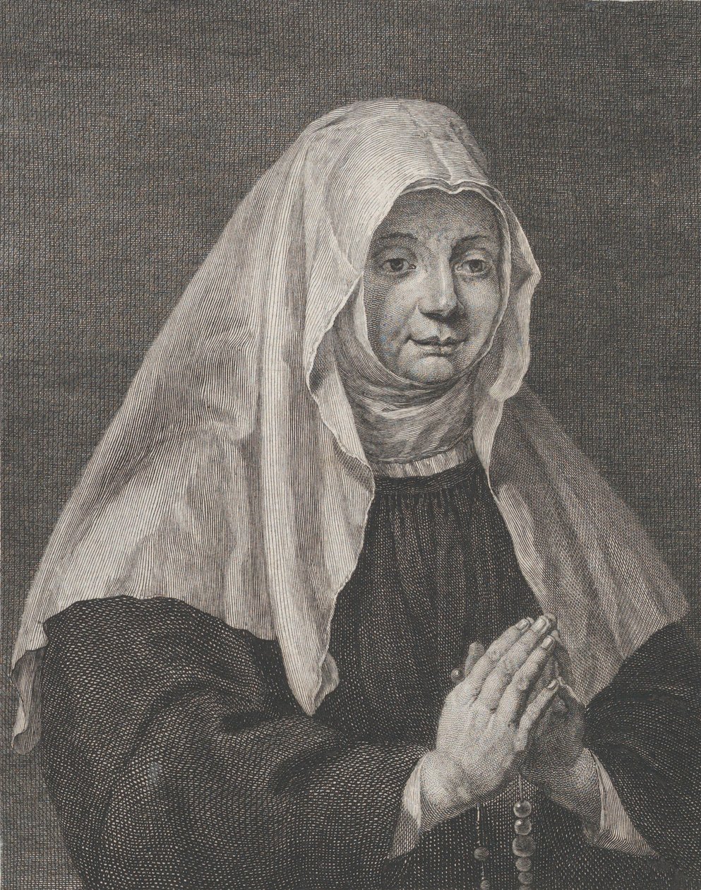 Portræt af en bedende nonne, ca. 1771. af Carl Guttenberg