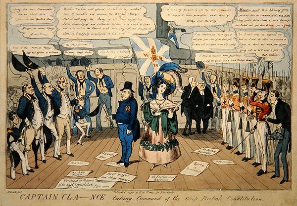 Kaptajn Cla – da han overtog kommandoen over skibet, British Constitution, udgivet af S.W. Flores af Carl H. Heath