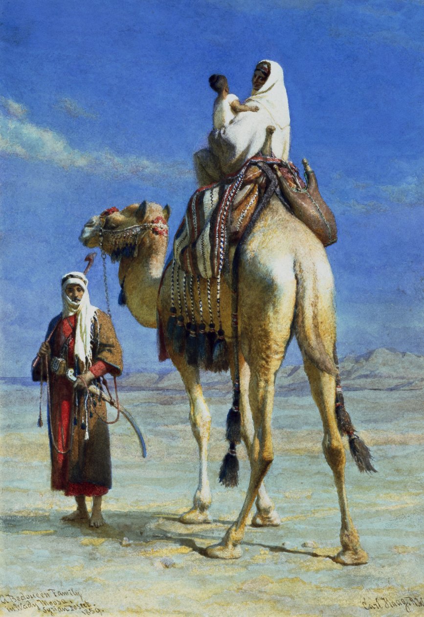 En beduinfamilie i Wady Mousa i den syriske ørken, 1859 af Carl Haag