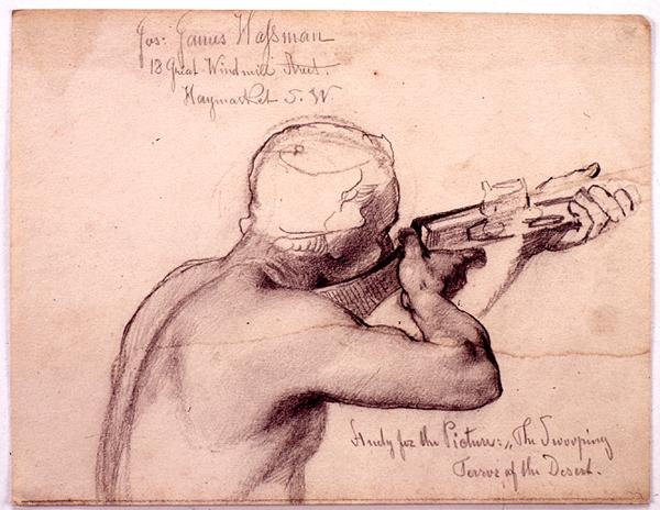 En araber med en musket, studie for 