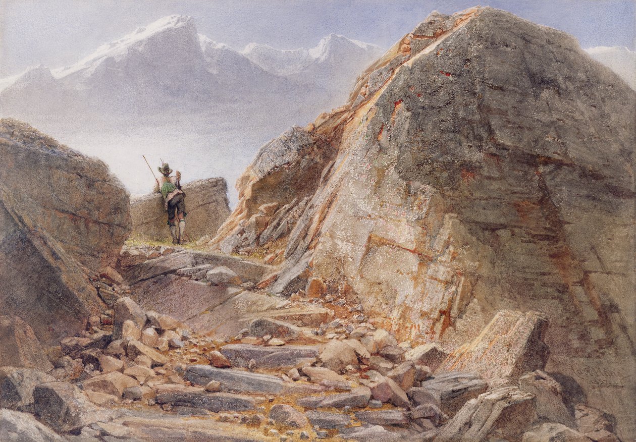 Ved foden af Watzmann, det bayerske højland, 1857 af Carl Haag