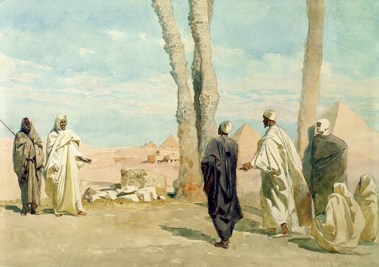 Beduiner fra Sahara-ørkenen foretager undersøgelser i Giza, 1859 af Carl Haag