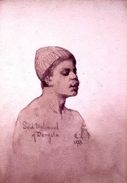 Said Mohamad af Dongola (Sudan) 1873 (blyant og vask på papir) af Carl Haag