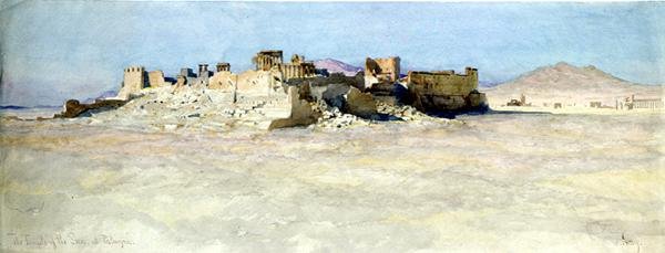 Det sydøstlige hjørne af solens tempel, Palmyra af Carl Haag