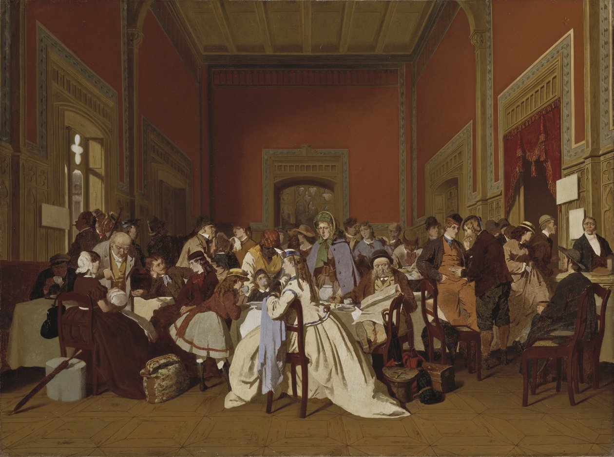 Anden klasses venteværelse, ca. 1865 af Carl Hendrik d Unker