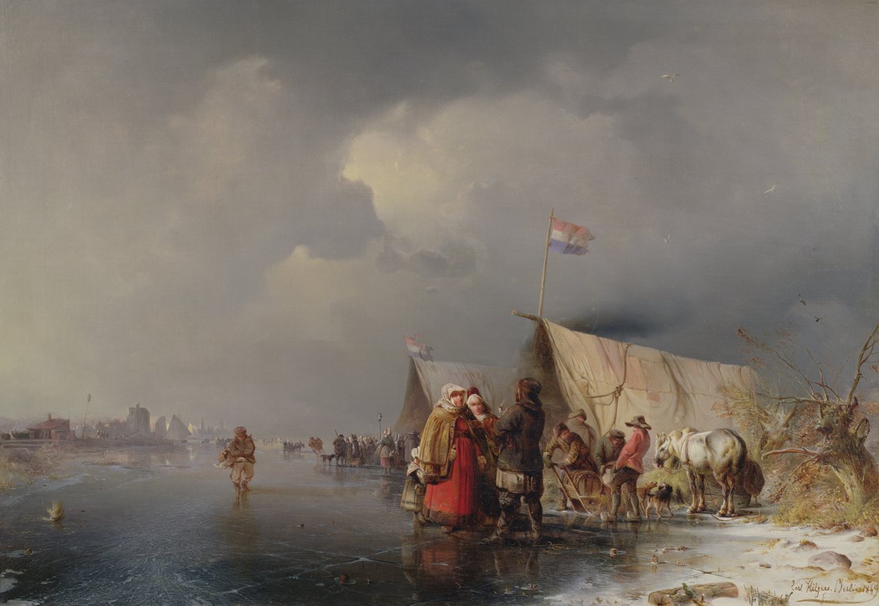 Hollandsk lejr på isen, 1849 af Carl Hilgers