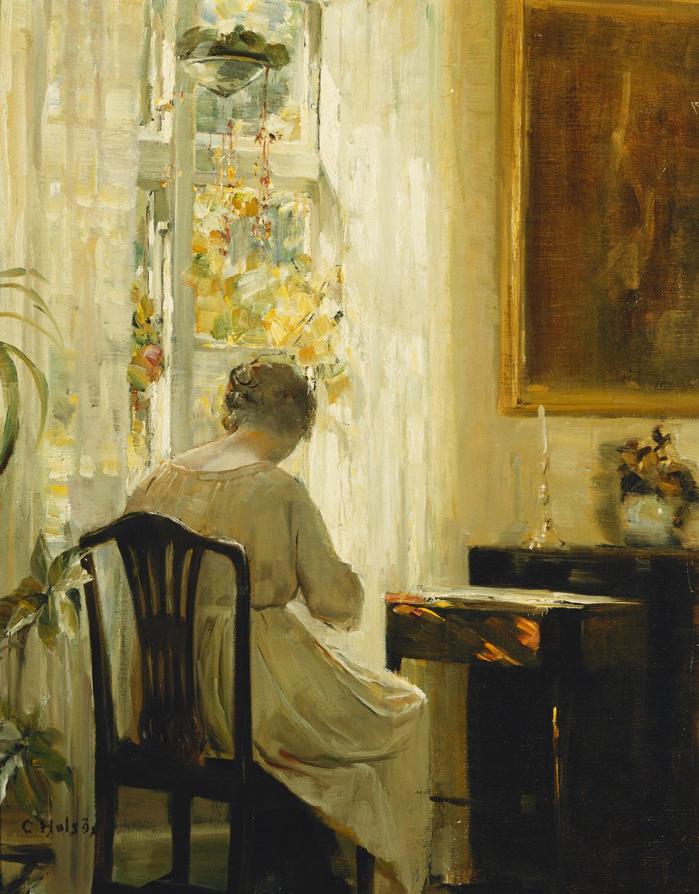 En kvinde i et interiør af Carl Holsoe