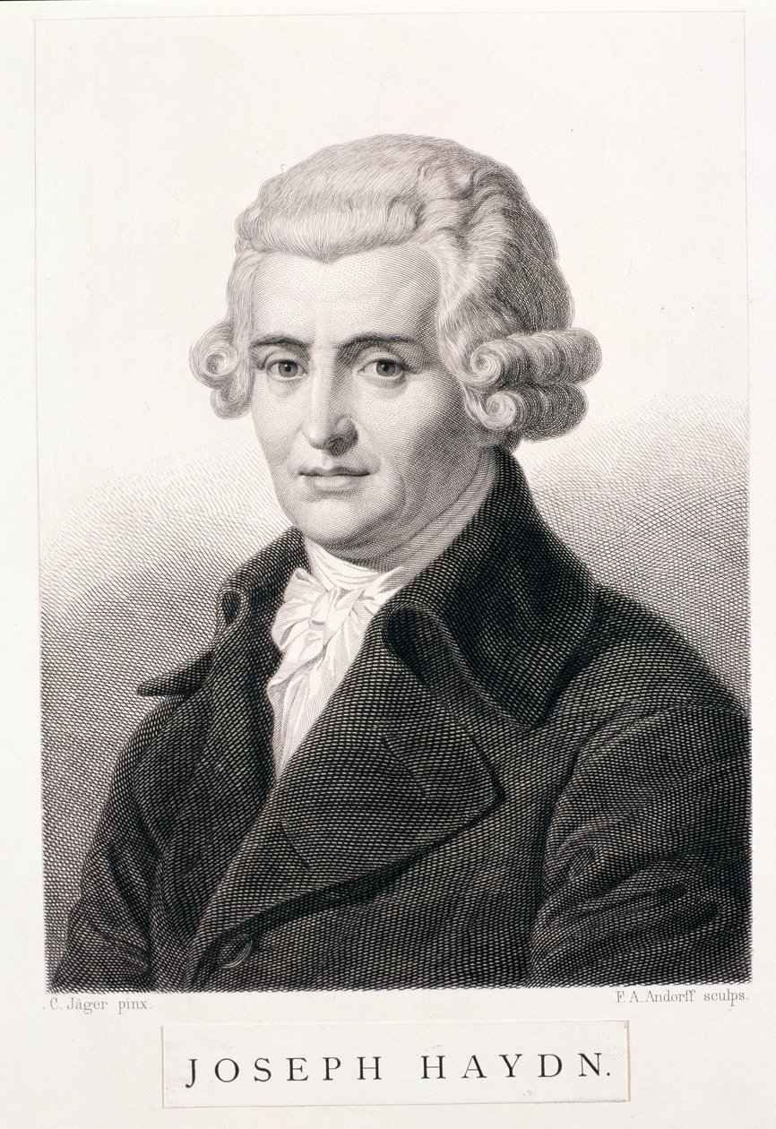 Joseph Haydn (1732-1809) graveret af F.A. Andorff af Carl Jager