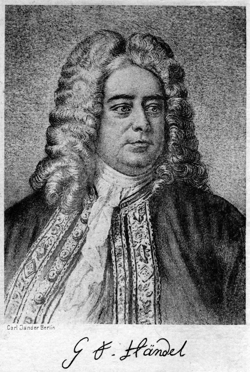 George Frideric Handel 1685-1759, tyskfødt britisk komponist, 20. århundrede. af Carl Jander