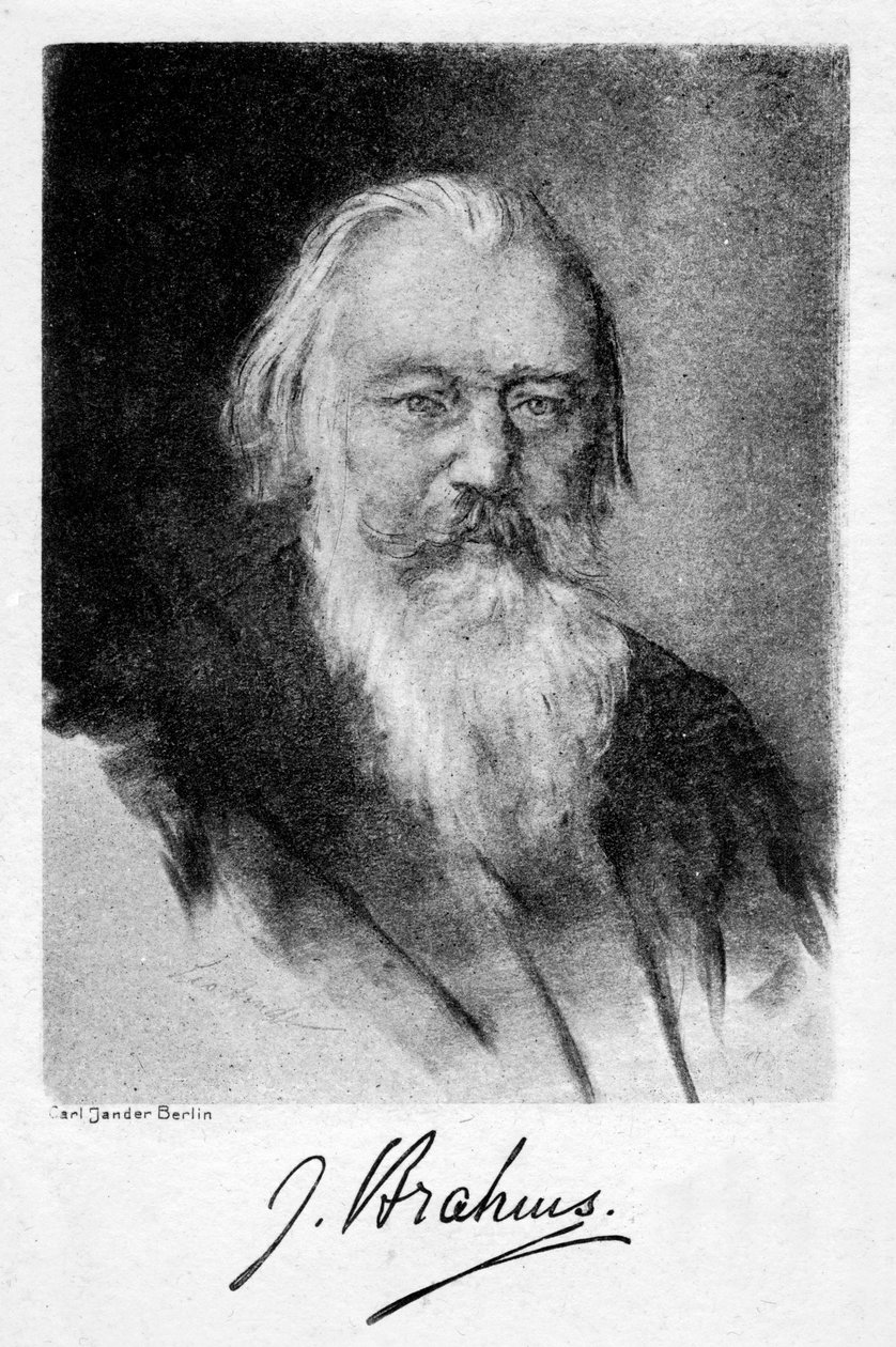 Johannes Brahms 1833-1897, tysk komponist, 20. århundrede. af Carl Jander