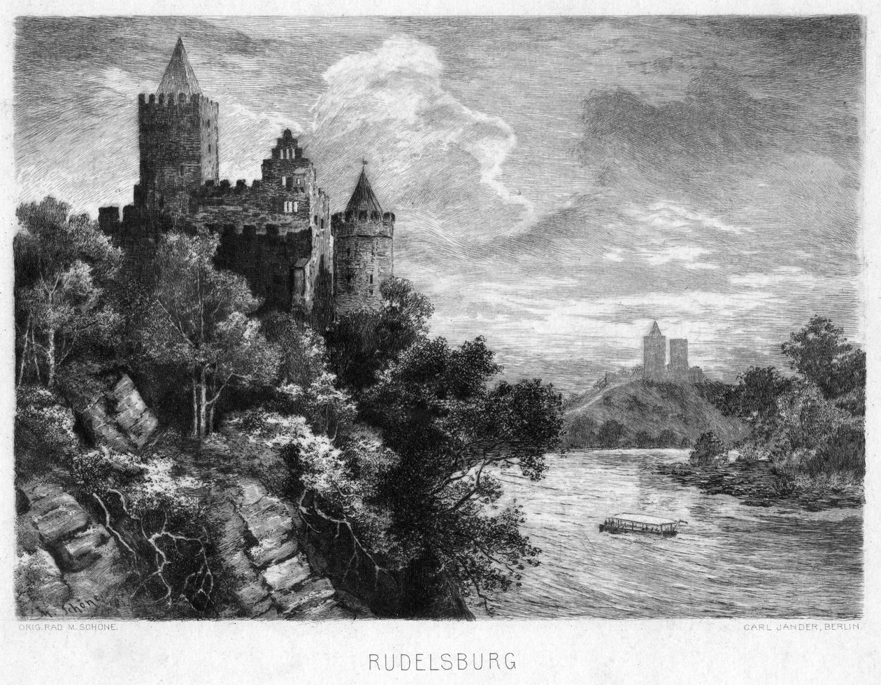 Rudelsburg, Tyskland, ca. 1900 af Carl Jander