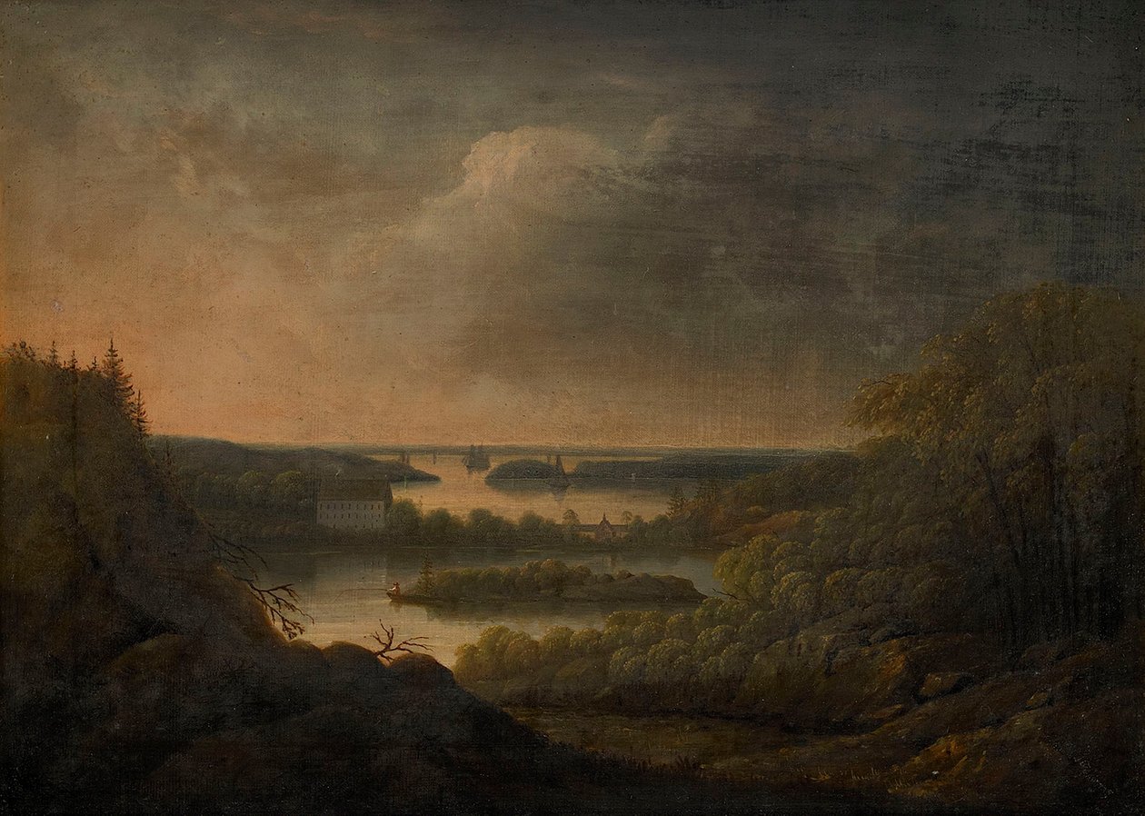 Udsigt over Velamsund Herregård af Carl Johan Fahlcrantz