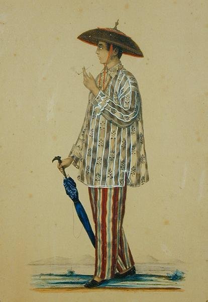 En Mestizo fra Manila (håndfarvet litho) af Carl Johann Karuth