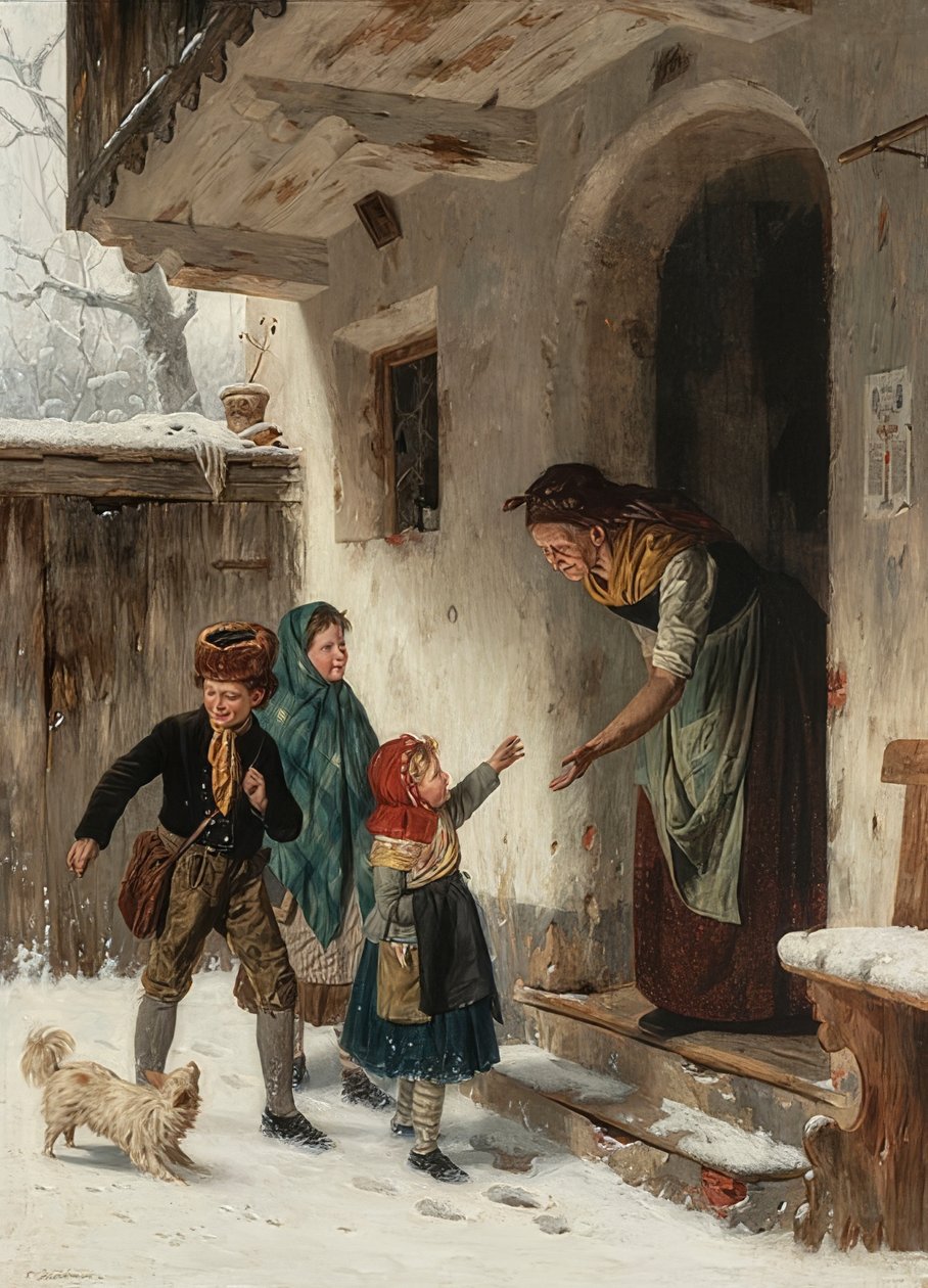 Vinterbesøg hos bedstemor af Carl Kronberger