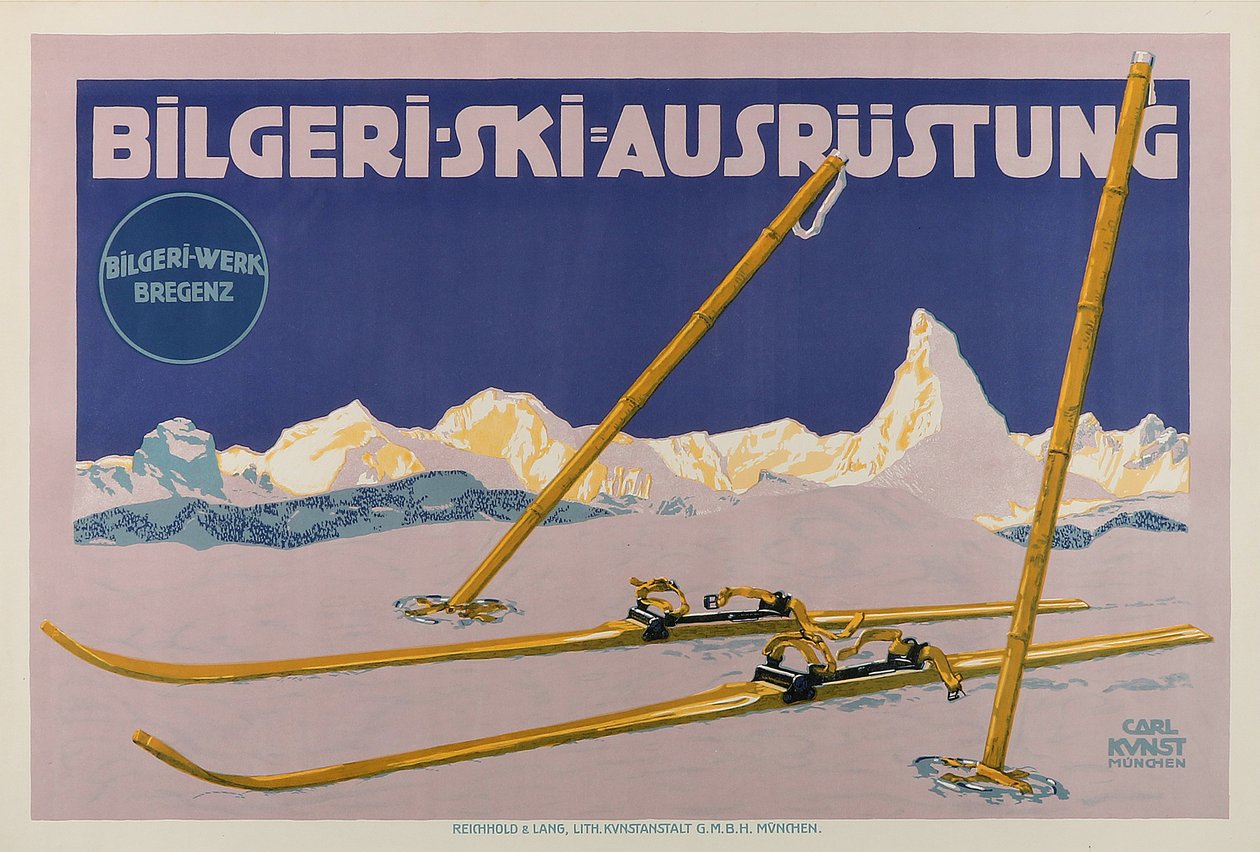Bilgeri Skiudstyr, ca. 1910. af Carl Kunst