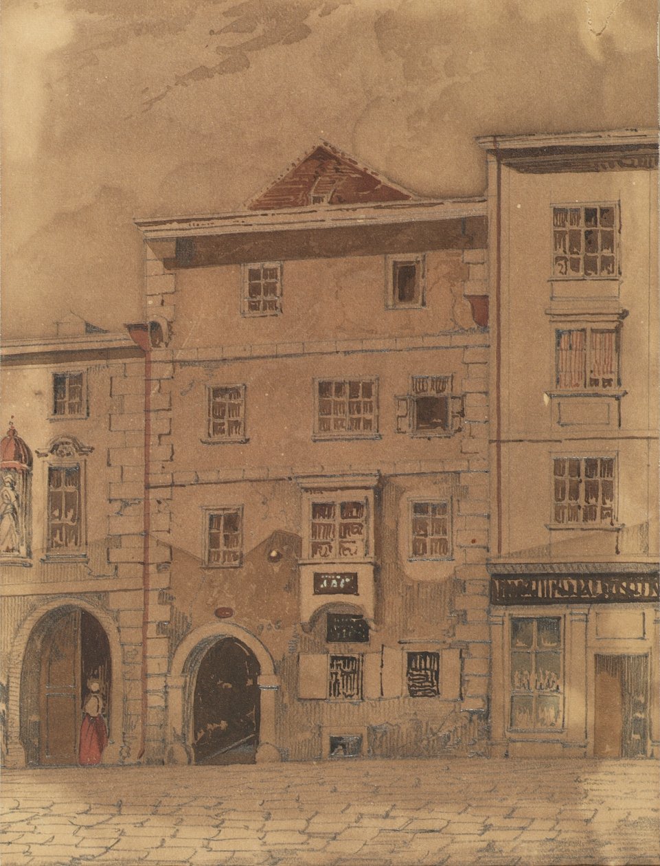 Mozarts dødshus i Rauhensteingasse i Wien af Carl L. Wiesböck