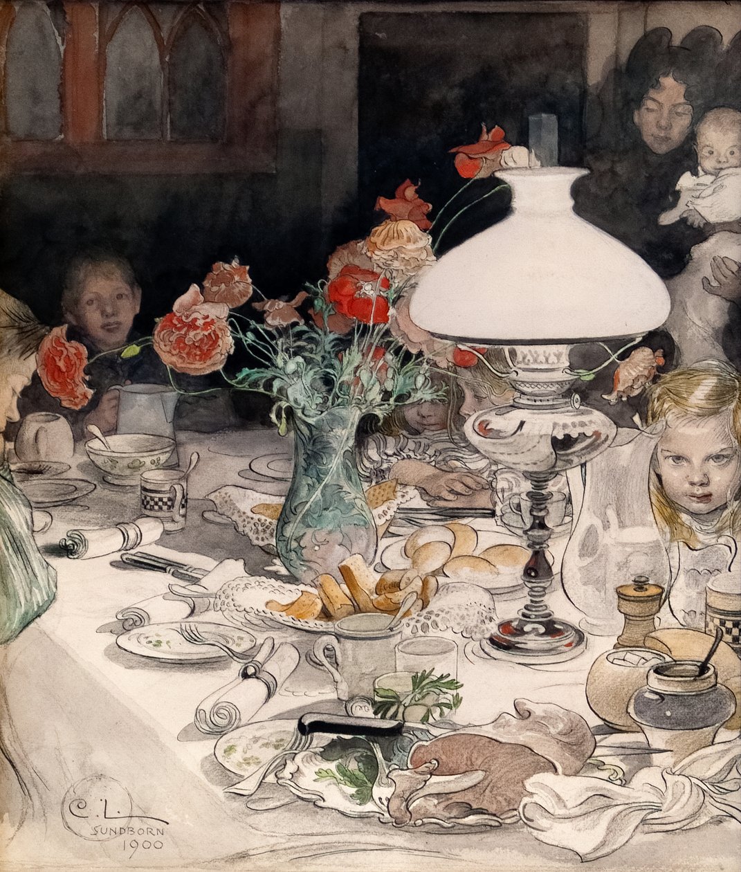 Omkring Aftenlampen af Carl Larsson