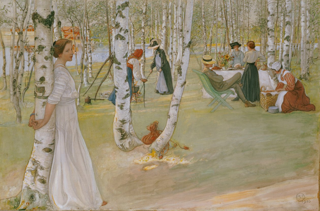 Morgenmad i det fri, 1910 af Carl Larsson