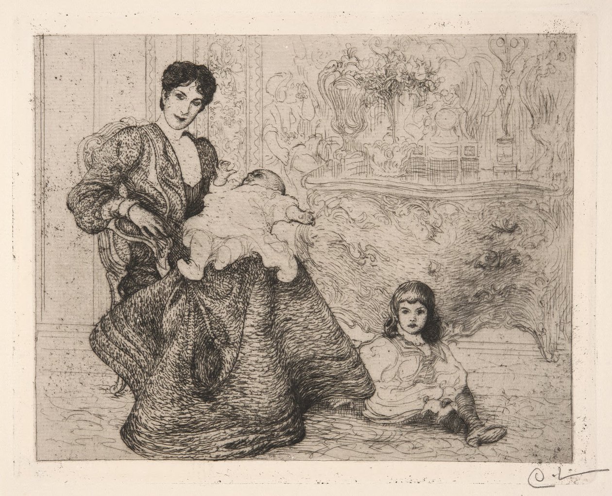 Dora Lamm og hendes sønner af Carl Larsson