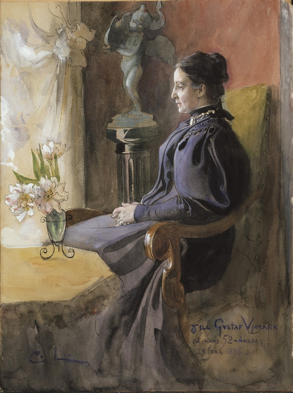 Eva Upmark, 1896 (wc på papir) af Carl Larsson