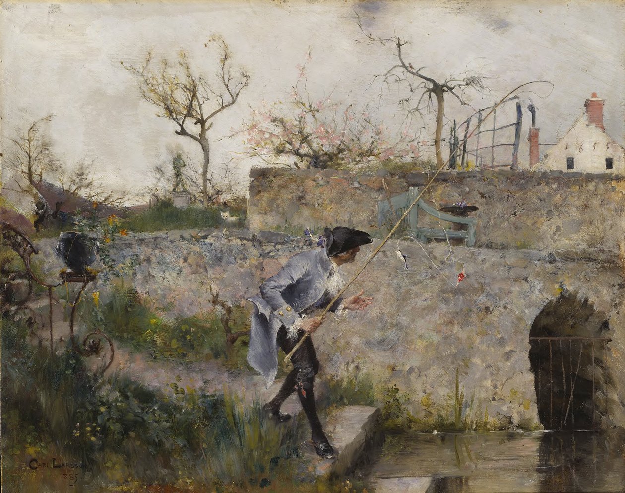Fiskene bider! af Carl Larsson