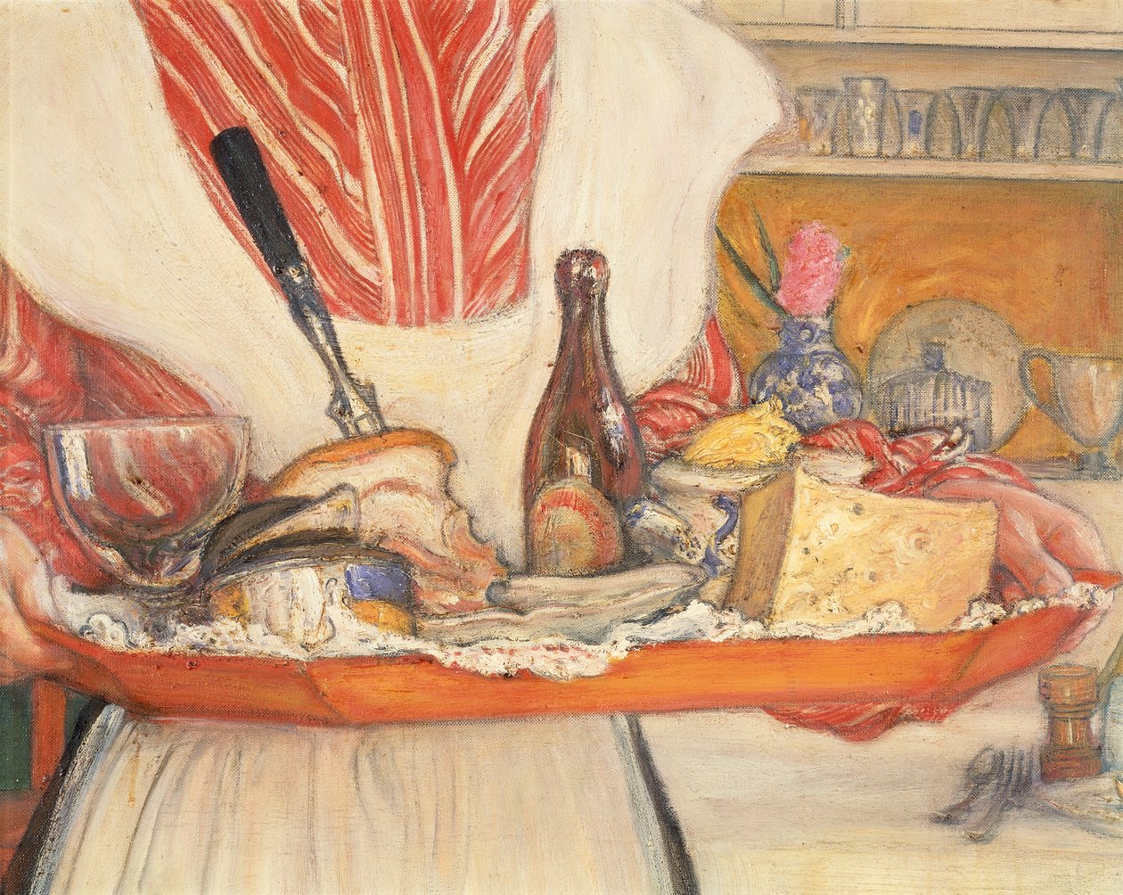 Stuepige, morgenmadsbakke, detalje af Carl Larsson