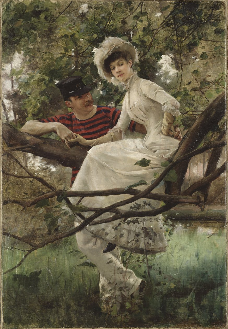 Idylle - Idyll, af Larsson, Carl (1853-1919). Olie på lærred. Mål: 70x48 cm. Nationalmuseum Stockholm af Carl Larsson