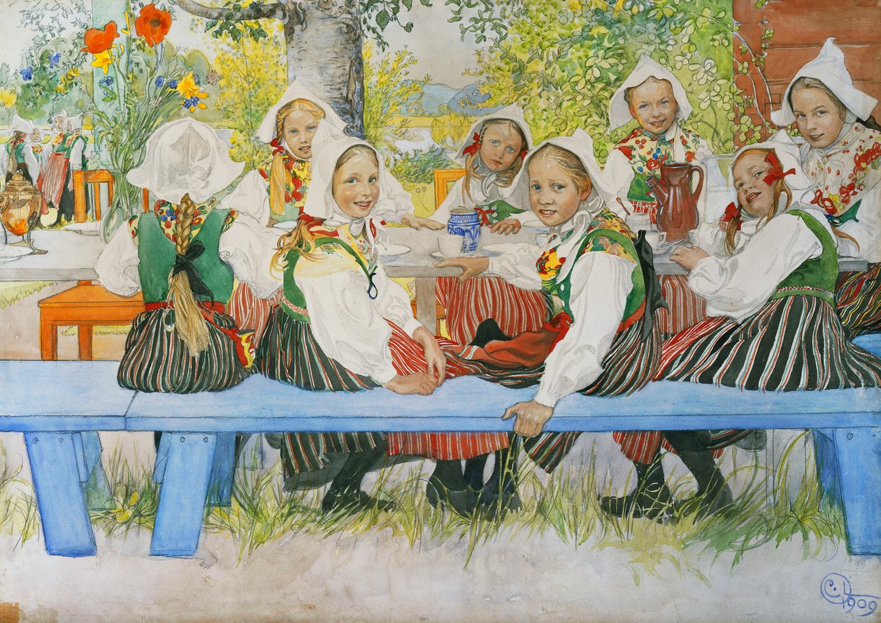 Kerstis fødselsdag, 1909 af Carl Larsson