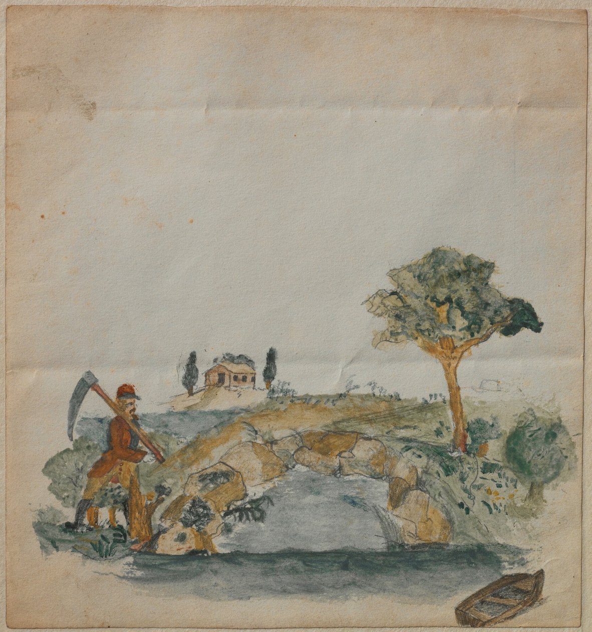 Landskab med en sø af Carl Larsson