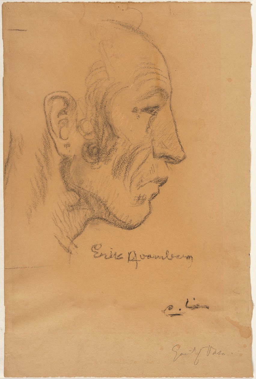 Profil eines Mannes nach rechts af Carl Larsson