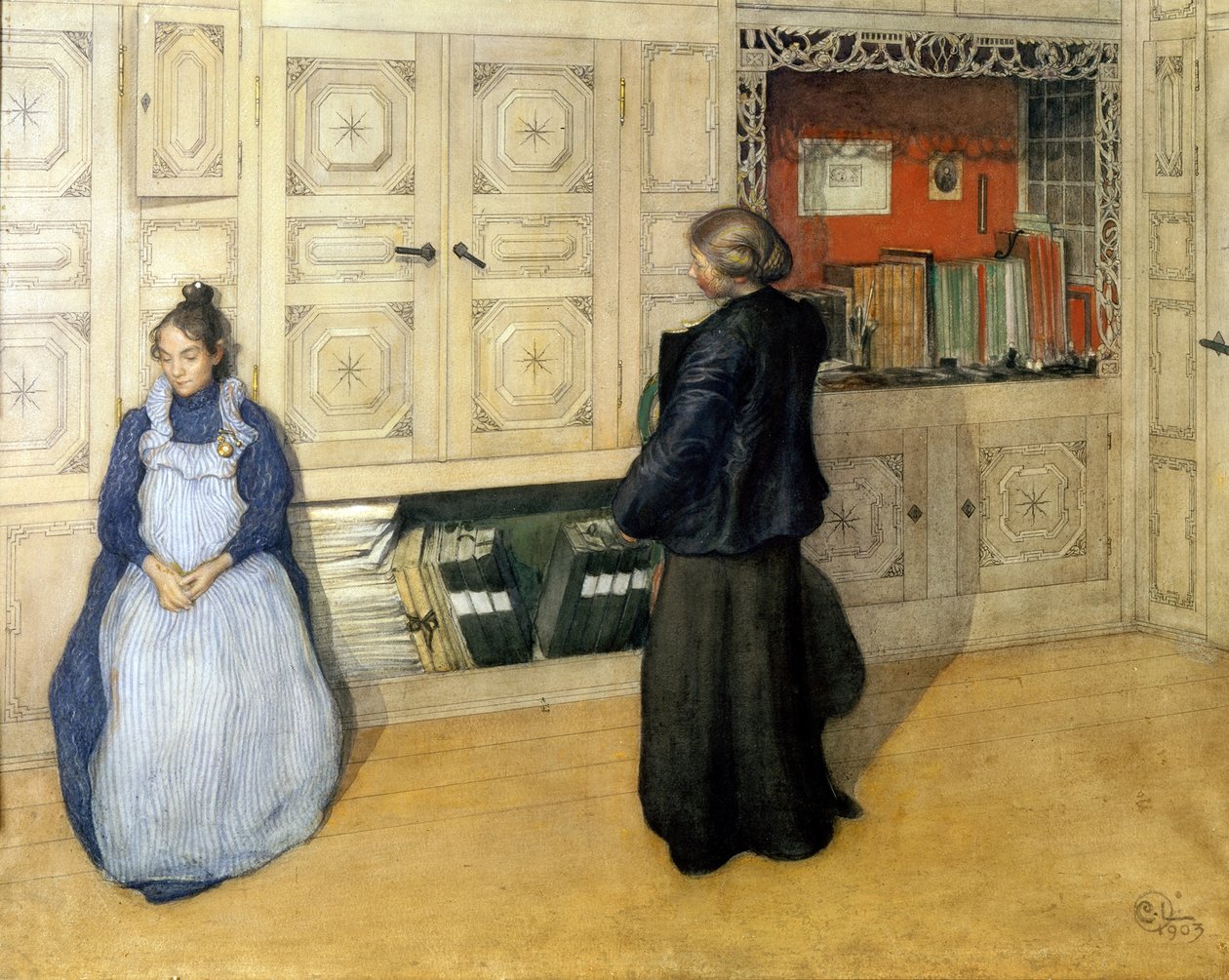 Mor og datter af Carl Larsson
