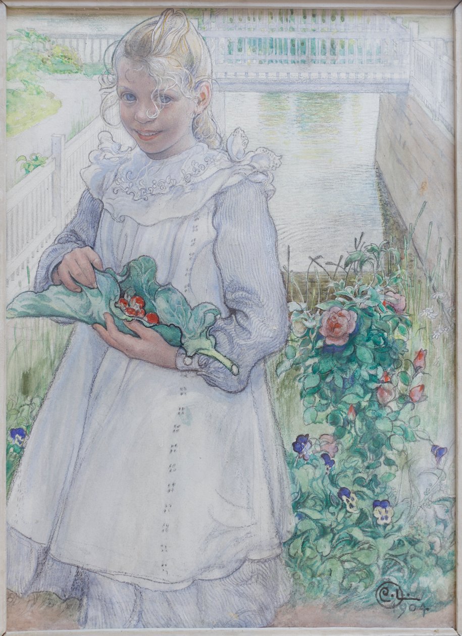 Min lille pige med jordbær af Carl Larsson