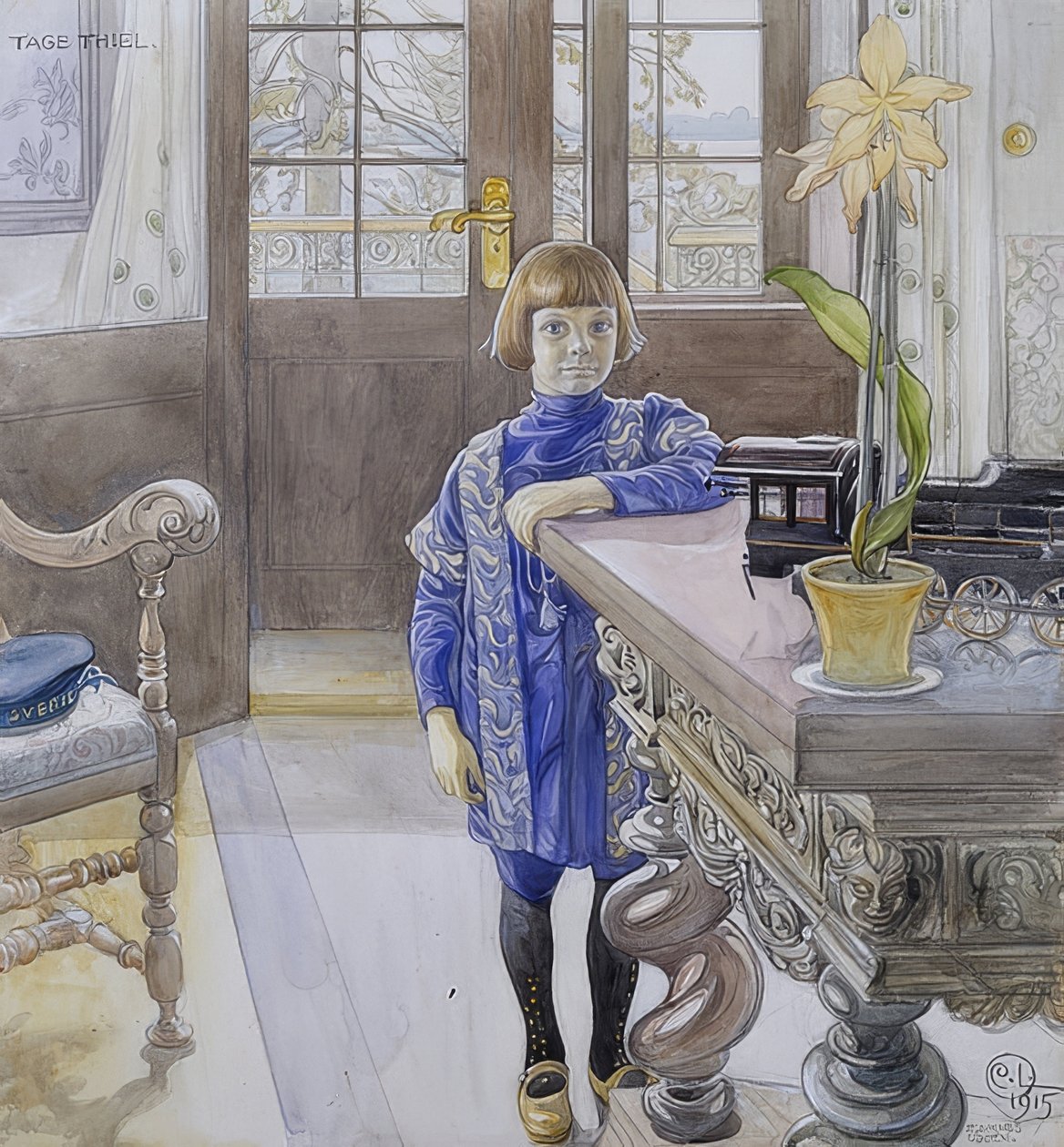 Portræt af Tage Thiel. 1915 af Carl Larsson