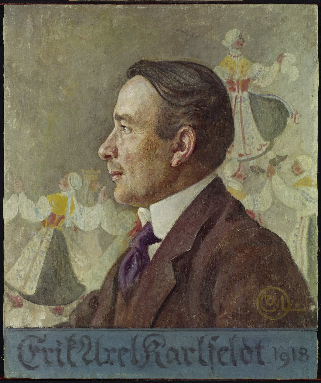 Portræt af digteren Erik Axel Karlfeldt af Carl Larsson