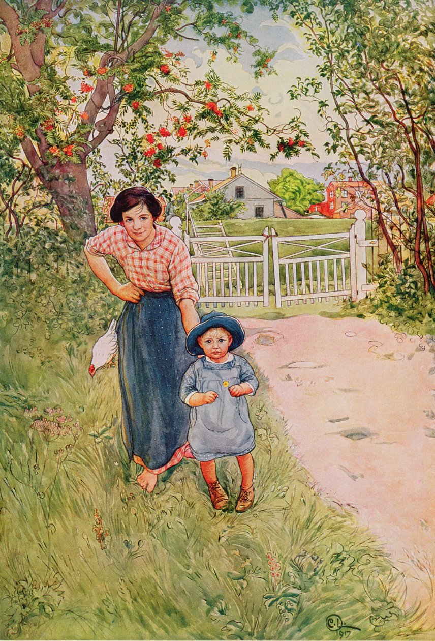 Sig et godt, hvordan gør du til din onkel, 1917, fra en kommercielt trykt portefølje, udgivet i 1939 af Carl Larsson