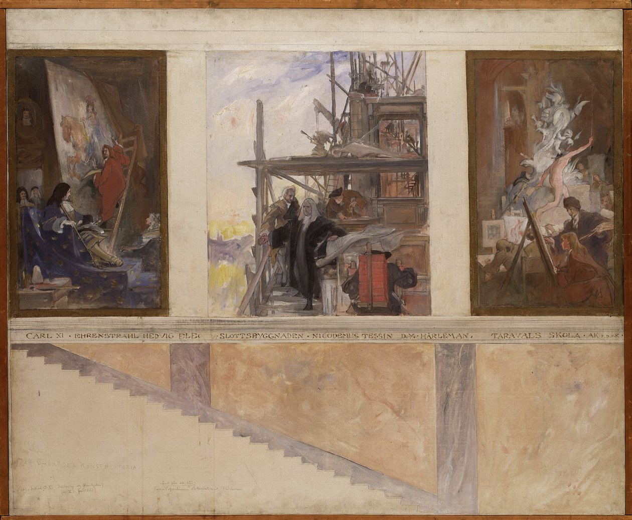 Andet forslag til udsmykning af væggene i Nationalmuseums nederste sal af Carl Larsson