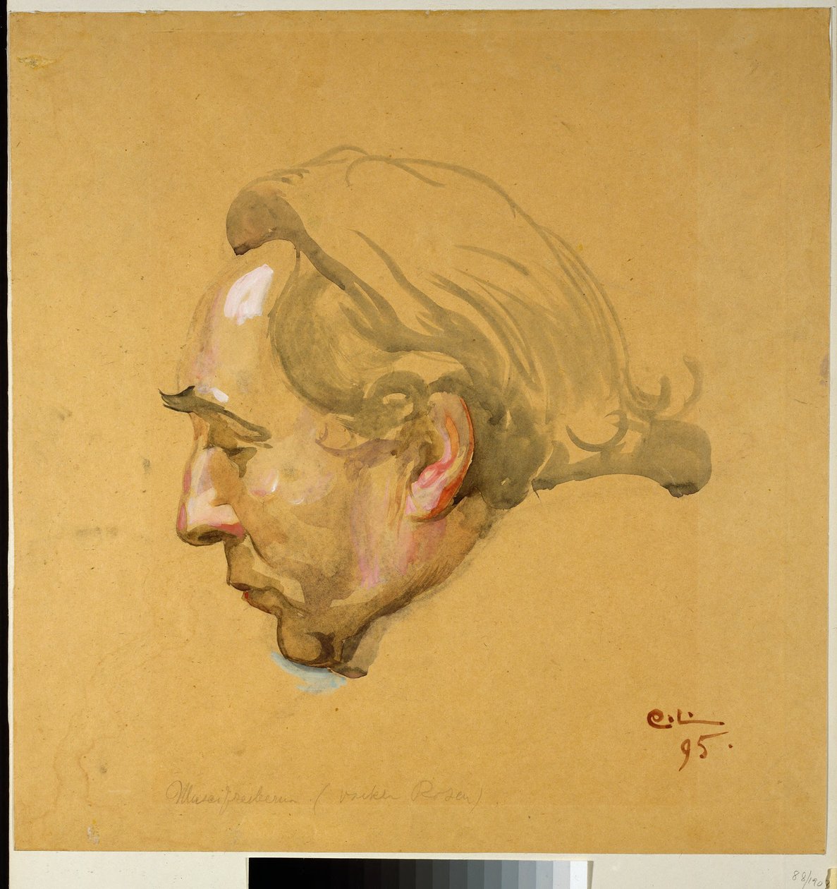 Sergel-fresken. Studie til Sergels hoved af Carl Larsson