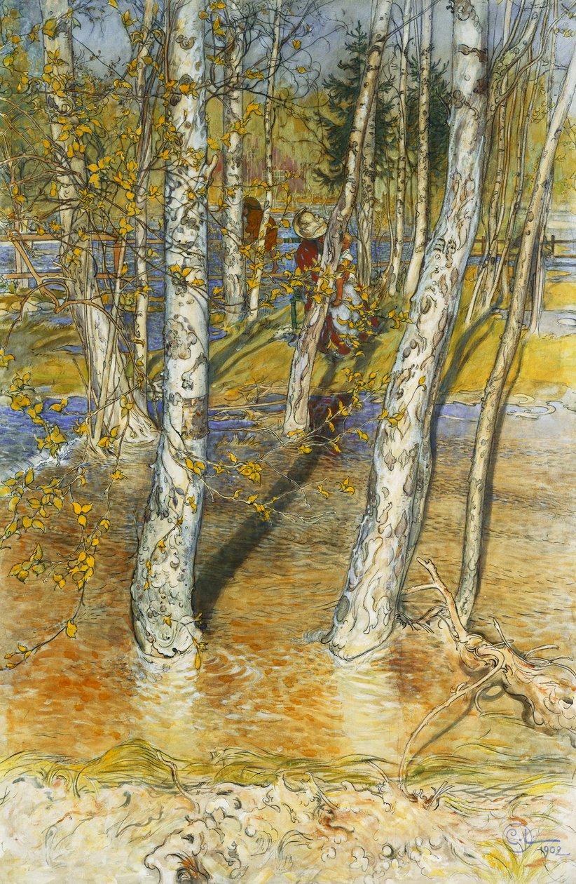 Forårsflod, 1902 af Carl Larsson