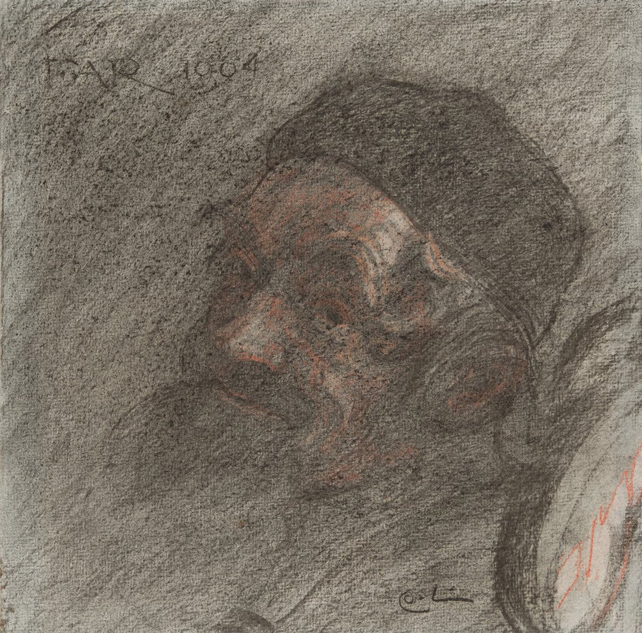 Studie til portræt af kunstnerens far i gyngestol af Carl Larsson