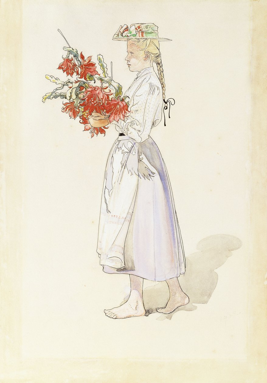 Undersøgelse for Ute blaser sommarvind (Udendørs Blow the Summer Winds) af Carl Larsson