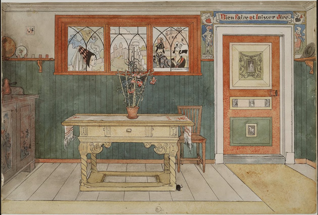 Spisestuen. Fra "Et hjem" (26 akvareller) af Carl Larsson