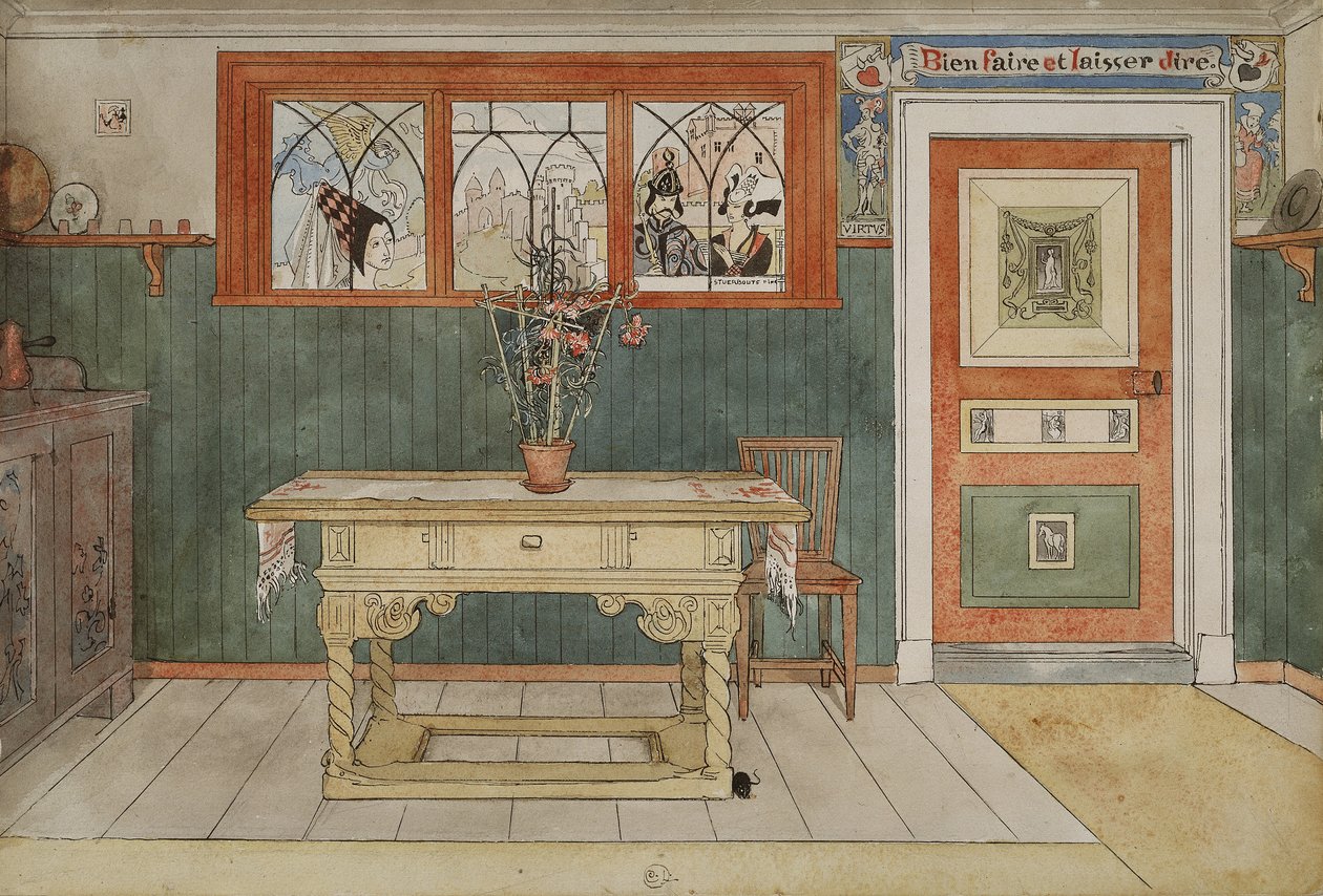 The Dining Room, fra A Home-serien, ca. 1895 (wc på papir) af Carl Larsson