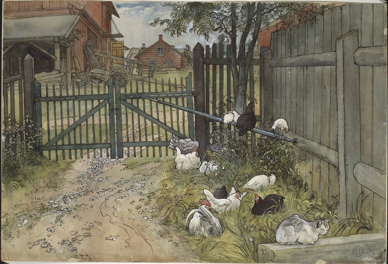 Porten. Fra Et hjem (26 akvareller) af Carl Larsson