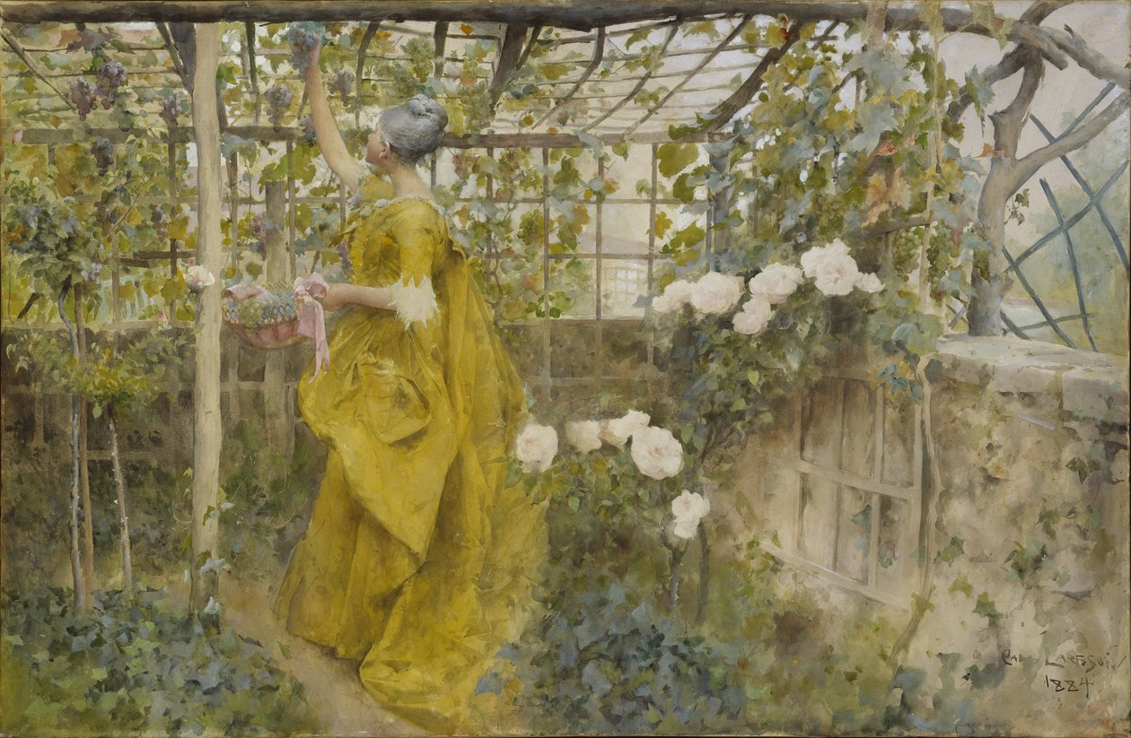 The Vine, 1884 (wc på papir) af Carl Larsson