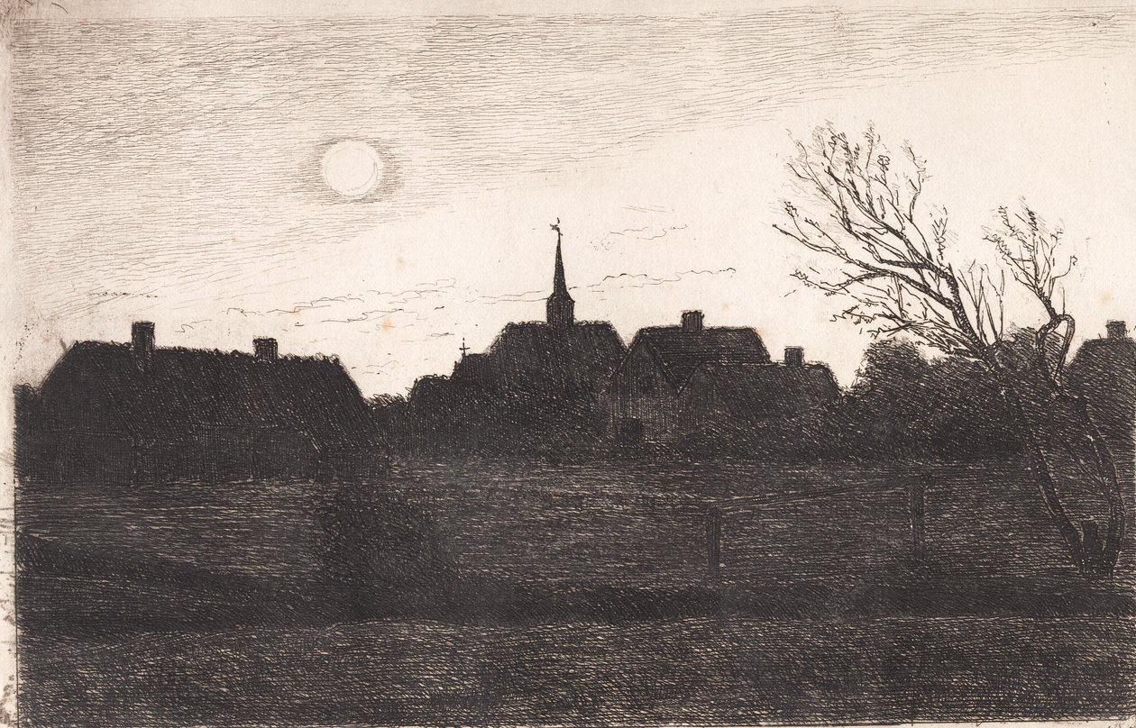 Hornbæk kirke, sommeraften af Carl Locher