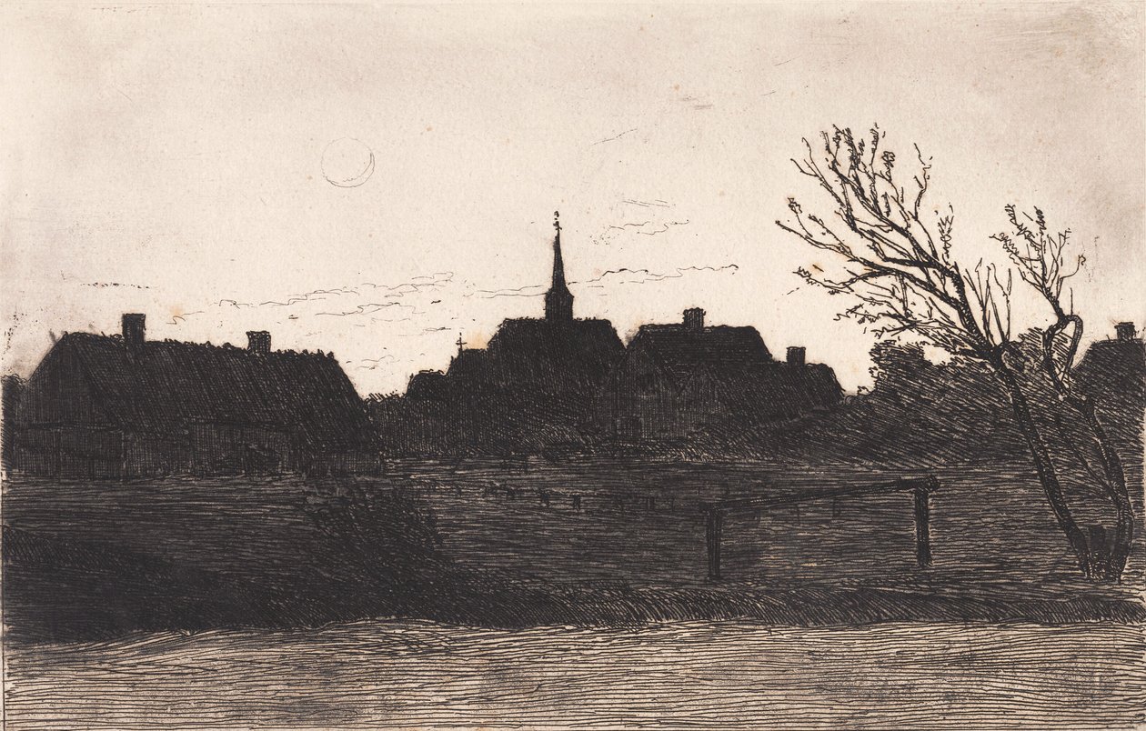 Hornbæk kirke, sommeraften af Carl Locher