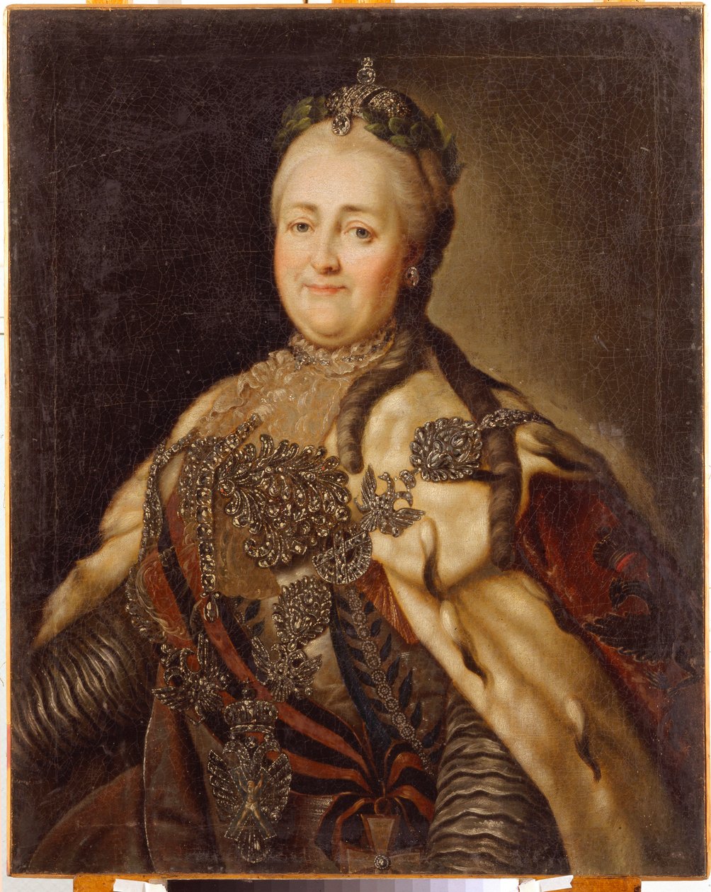 Portræt af kejserinde Catherine II (1729-1796). Maleri af Carl Ludwig Johann Christineck (1732-1792), olie på lærred af Carl Ludwig Christinek