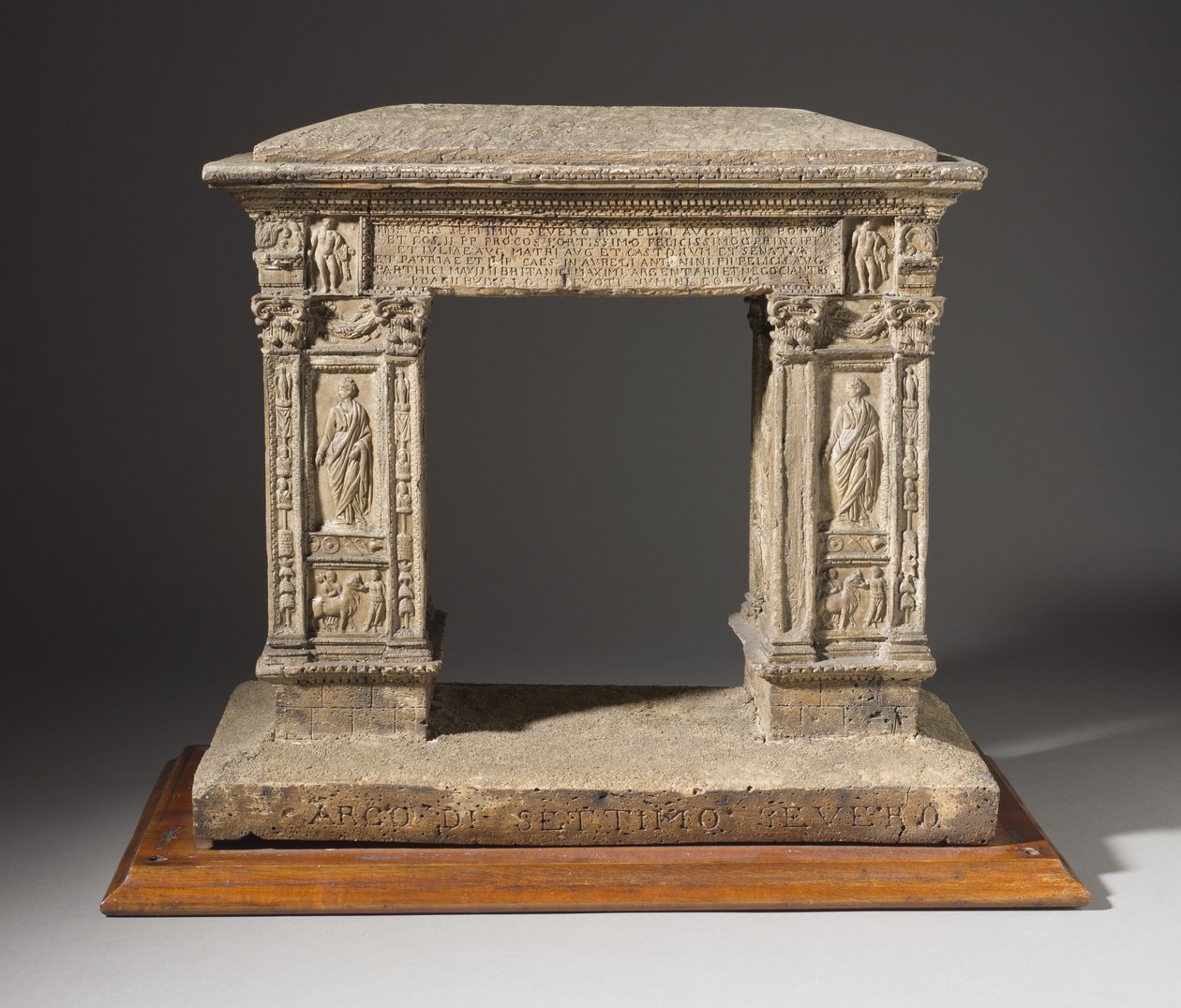 Model af Argentarii-buen, ca. 1792-95 (kork, tonet stuk og sand) af Carl May