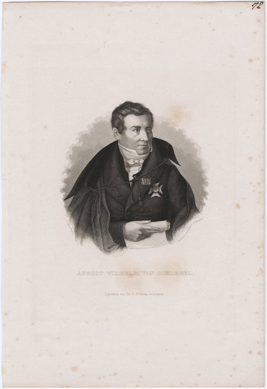 August Wilhelm von Schlegel 1767-1845 af Carl Mayer